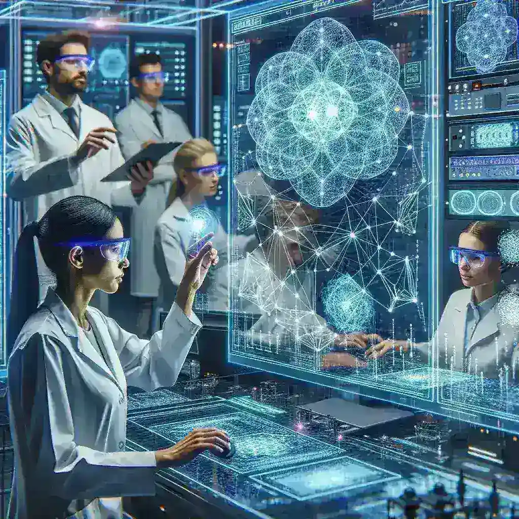 "Visual representation of AI threat model updates in a defense lab setting, highlighting generative AI technologies and their implications for security and defense strategies."