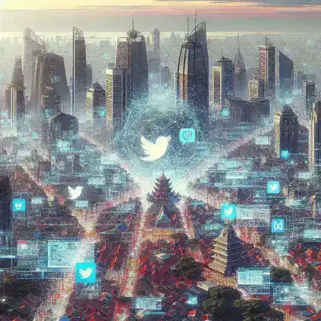 "SSS Twitter logo with a background of trending social media icons, representing Indonesia's leading platform for downloading videos and social media content in 2025."